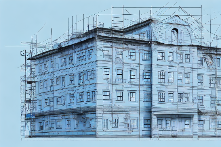 An old building under renovation with visible changes like a fresh coat of paint