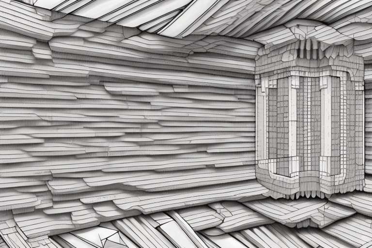 A detailed cross-section of a warm roof construction
