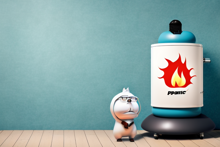 A propane heat pump with a price tag hanging off it