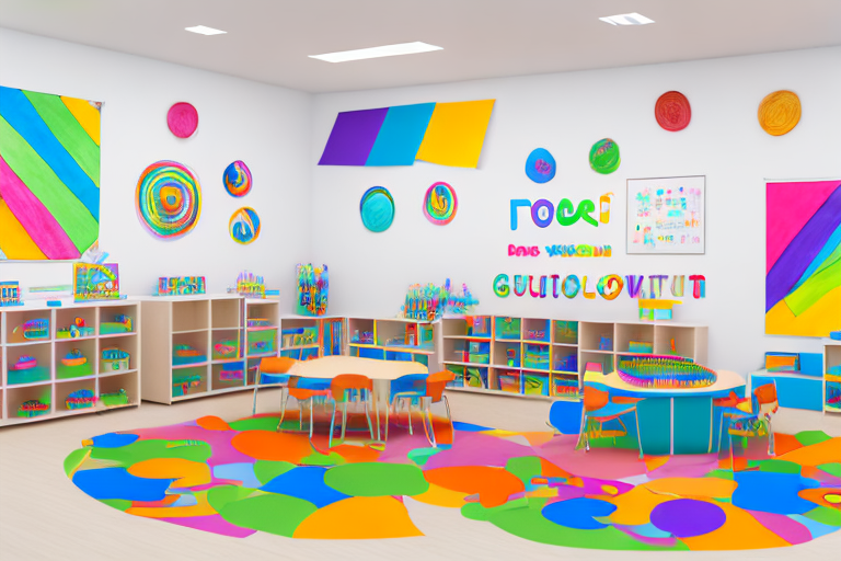 A well-organized kindergarten group room filled with educational toys