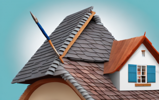 A traditional house with its roof being renovated