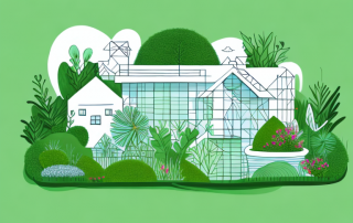 A house with a lush