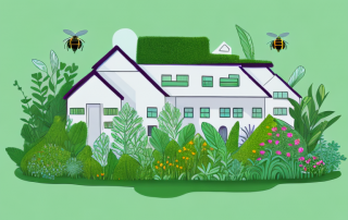 A house with a lush