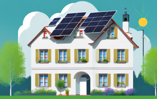 A traditional german house with a newly installed photovoltaic solar panel system on the roof