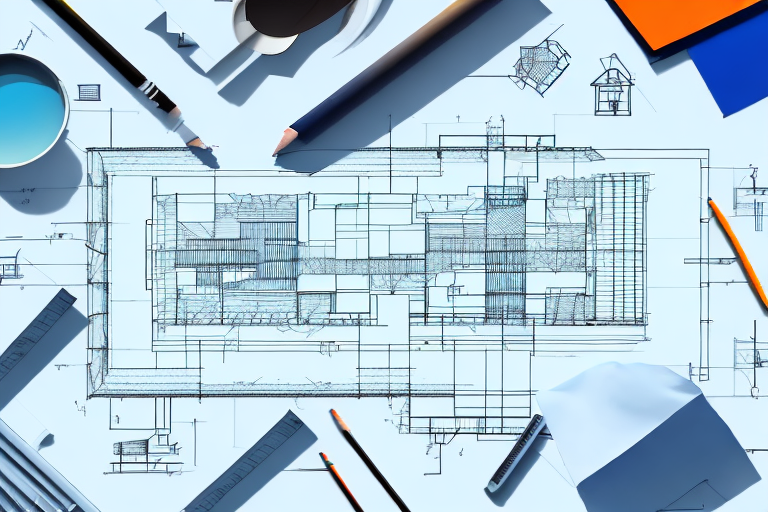A roof under construction with blueprints and a building permit on a table nearby