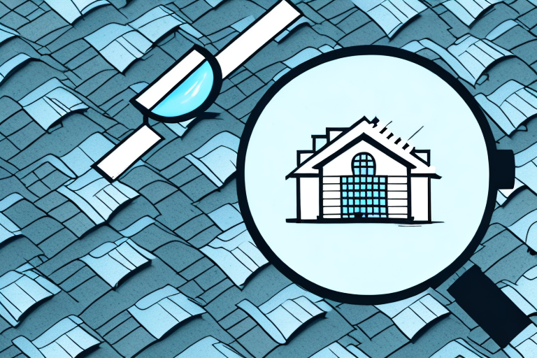 A rooftop with a magnifying glass hovering over it