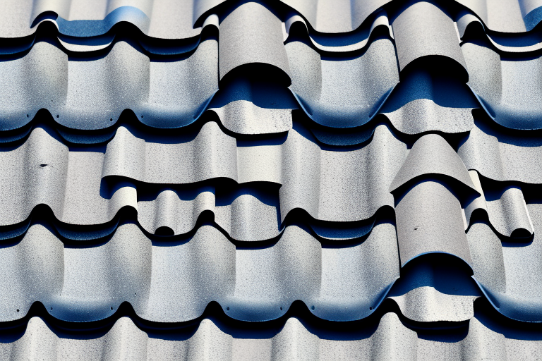 Roof tiles with visible signs of asbestos