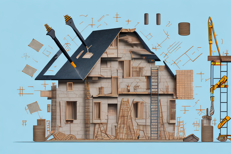 A house with a roof under construction