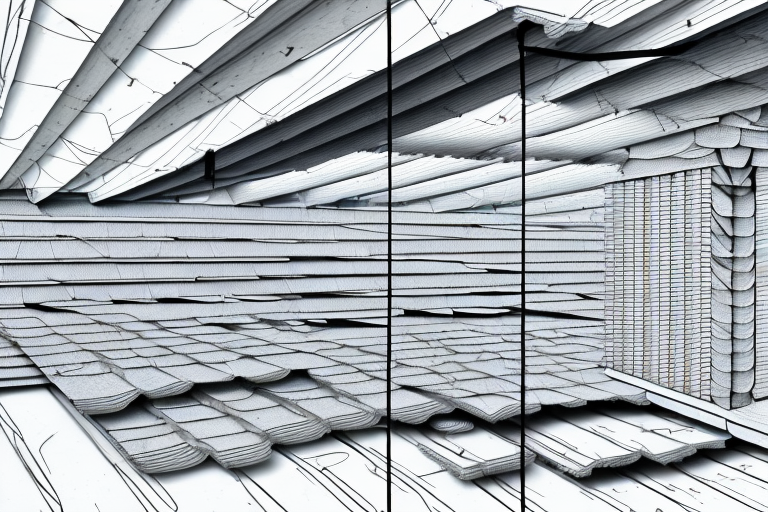 A cross-section of a roof structure showing the zwischensparrendämmung (insulation between rafters) with a ruler or tape measure to indicate the square meter measurement