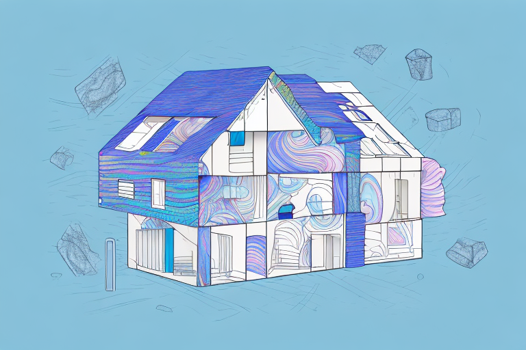 A house with visible layers of external roof insulation