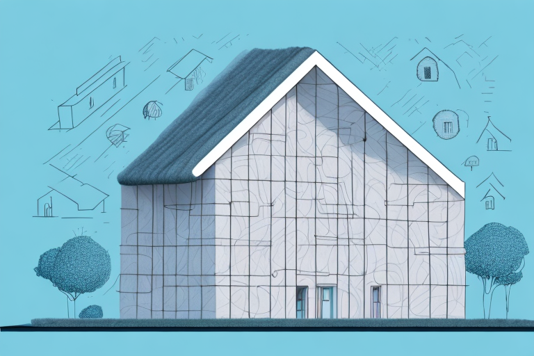 A house with a visible roof insulation from the outside