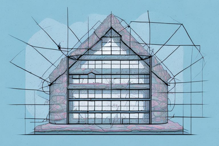 An old building with a visible cross-section showing the roof's effective insulation methods