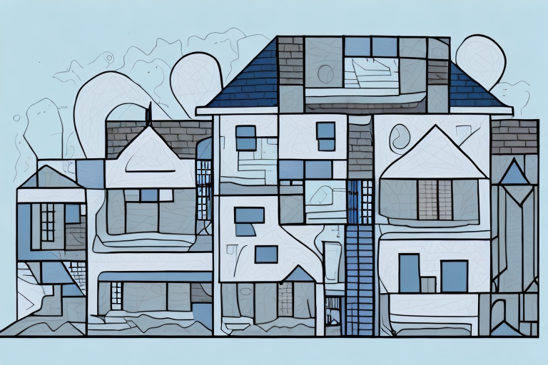 A house with different sections highlighted