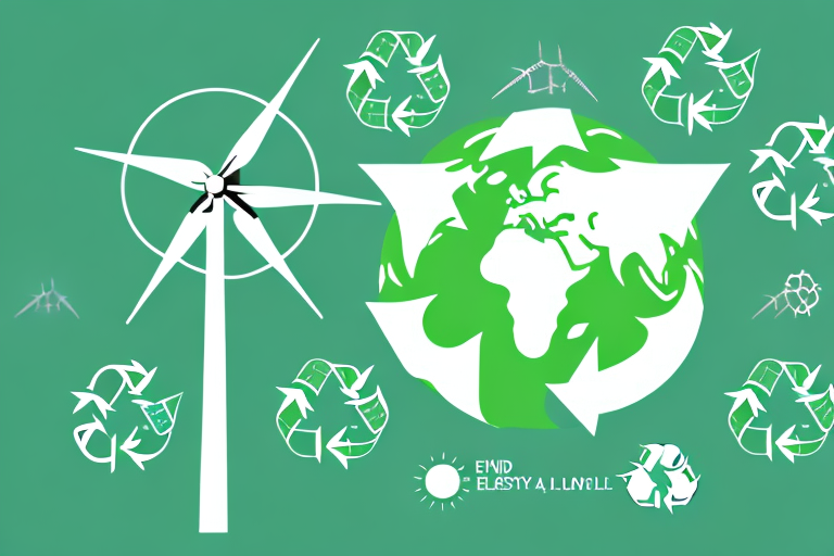 A healthy green planet earth surrounded by recycling symbols