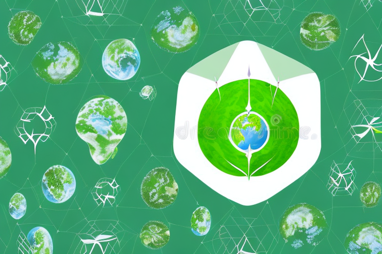 The earth with a green footprint on it