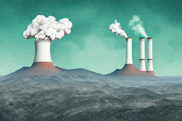 A coal power plant with visible smoke emissions