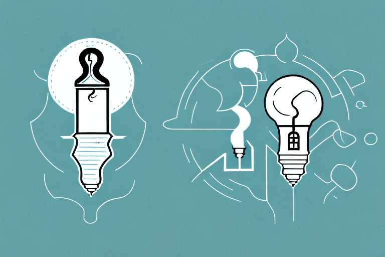 A coal power plant with symbols of advantages such as a light bulb (for electricity) and disadvantages such as a smoke stack (for pollution)
