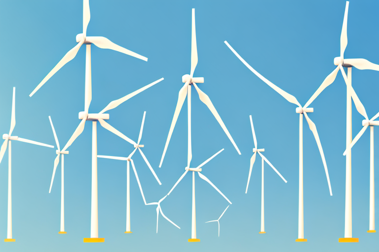 Various types of wind turbines of different sizes and designs