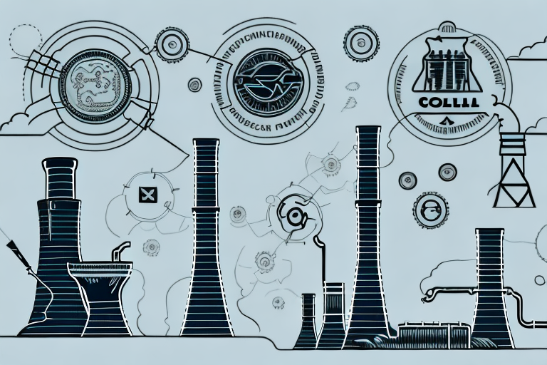 A coal power plant with smokestacks