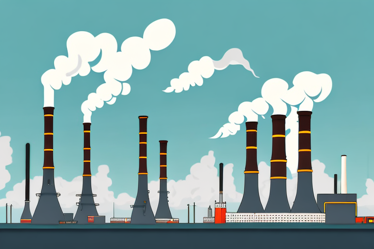 The first coal power plant with smoke billowing from its chimneys