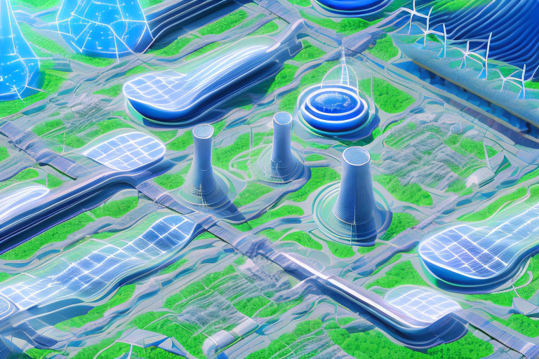A futuristic city powered by natural gas