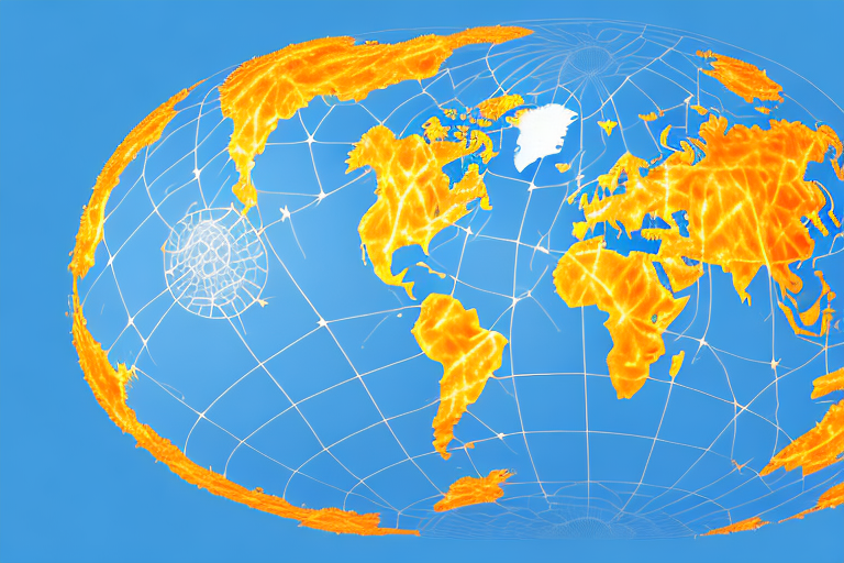 A globe highlighting areas like russia