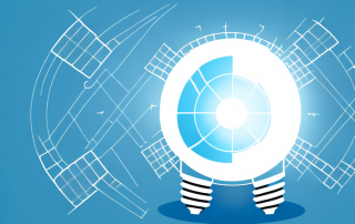 A globe with energy-saving symbols like a wind turbine