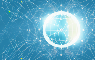 A globe surrounded by various energy-saving icons (like a wind turbine