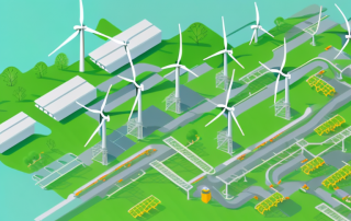 An industrial landscape with various types of machinery