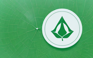 A building with a green leaf symbol