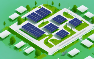 A sustainable building with solar panels