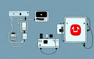 A fuse box with a switch being flipped off