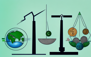 A balanced scale with one side holding a healthy