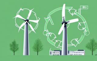 A thriving green factory surrounded by nature