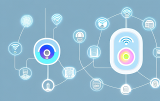 Various smart home devices like a smart speaker