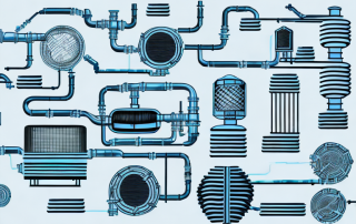 Various industrial machines emitting heat