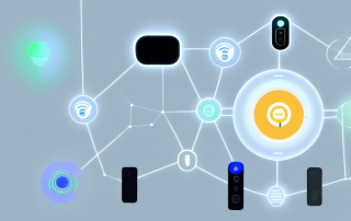 A modern home filled with various smart devices such as a smart thermostat