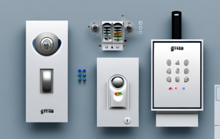 A gira door intercom system with various customizable parts