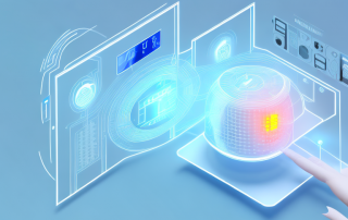 A modern smart home with visible heat waves emanating from it