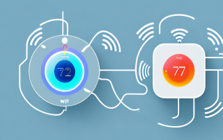 A smart thermostat connected to a heating system
