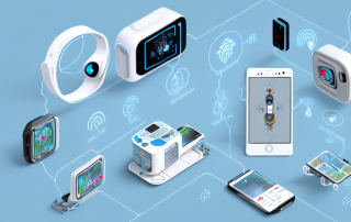 Several smart devices like a smartphone