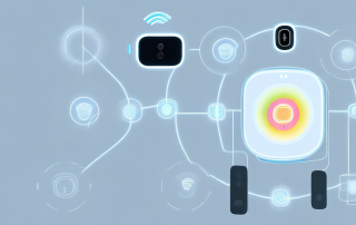 A modern home filled with various smart devices like a smart thermostat