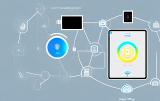A modern house filled with various technological devices such as a smart thermostat
