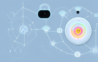 A modern house filled with various smart devices like a smart thermostat