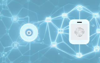 Various interconnected digital devices like a smart fridge