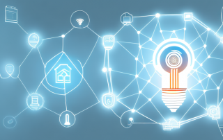 Various smart devices like a thermostat