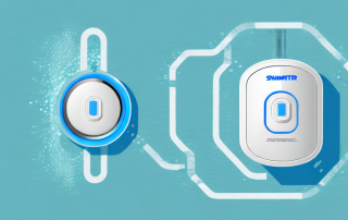 A smart water detector placed in a home setting