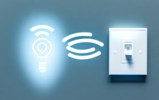 A smart light switch being installed on a wall