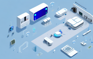 A modern home equipped with various smart devices like automated lighting