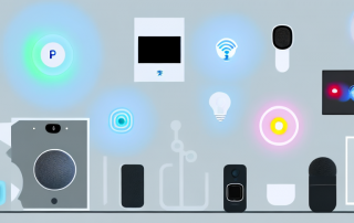 A modern home filled with various smart devices such as a smart thermostat